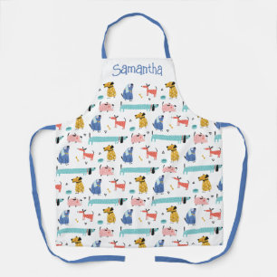 Tablier Style de dessin de chien personnalisé
