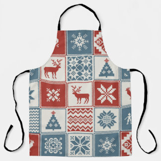 Tablier Style Patchwork : Motif ornemental de Noël