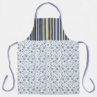 Tablier Style Rustique : Rayures Douces avec Accents Flora