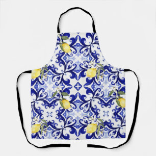 Tablier style sicilien, citrons, majolica