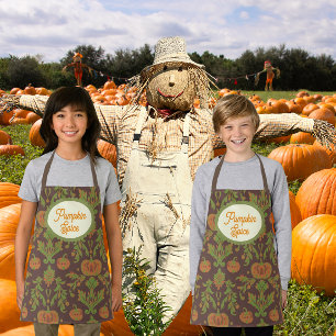 Tablier Style Vintage Campagne Citrouille d'Automne 