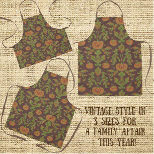Tablier Style Vintage de Campagne Citrouilles d'Automne