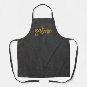 Tablier Styliste minimaliste des cheveux Gold Script noir