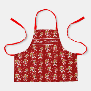 Tablier Sucre de canne Père Noël pain d'épices Noël Motif 