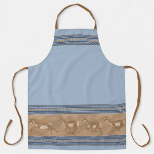 Tablier Sud-Ouest Pronghorn Antelope Bleu Bordure Grand