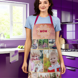 Tablier Sun Glow Rose Fade Moms Apron Photo Collage