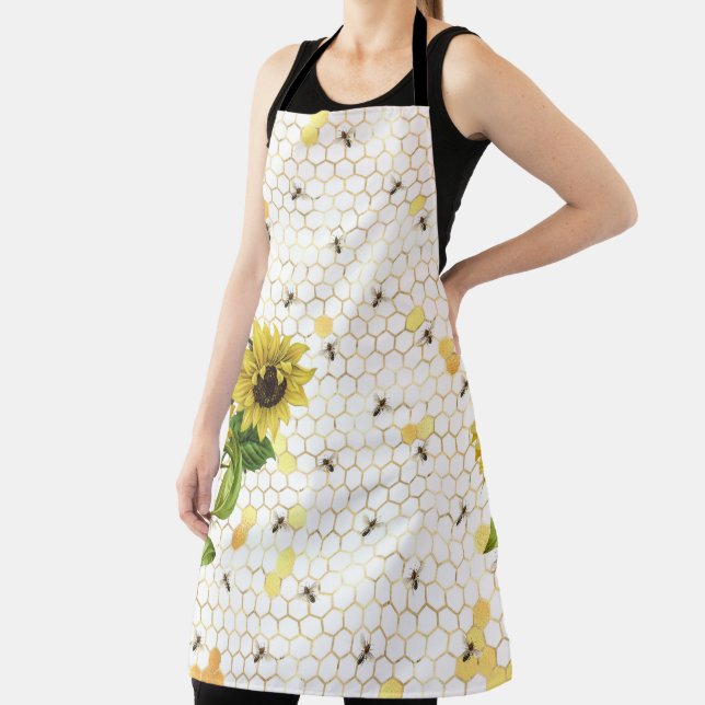 Tablier Sunflower Bee Hive Honeycomb Golden Honey (Insitu)