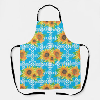Tablier Sunflower Floral Frog