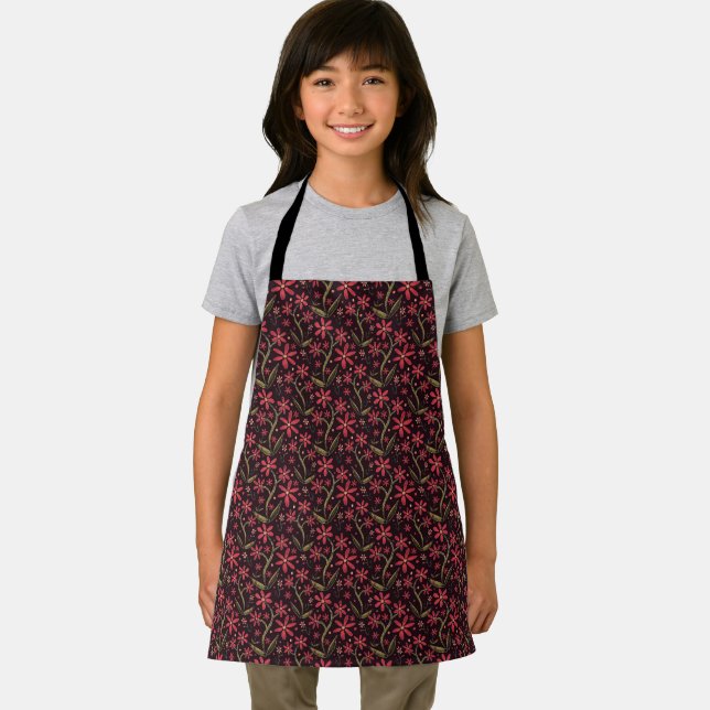 Tablier Sunset | Dancing Watercolor Daisies Kids Apron (Insitu)