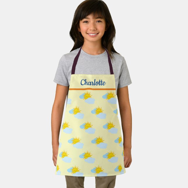Tablier Sunshine Smiles Girl Boy Cute Motif d'illustration (Insitu)