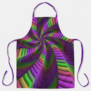 Tablier Super Énergétique coloré Neon Motif fractal