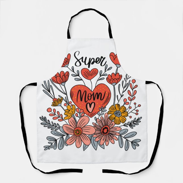 Tablier Super Mom Floral Apron (Recto)