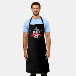 Tablier Super Papa King of the Grill Grillmaster Noir