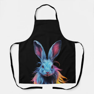 Tablier Superbe Lapin Bleu en feu