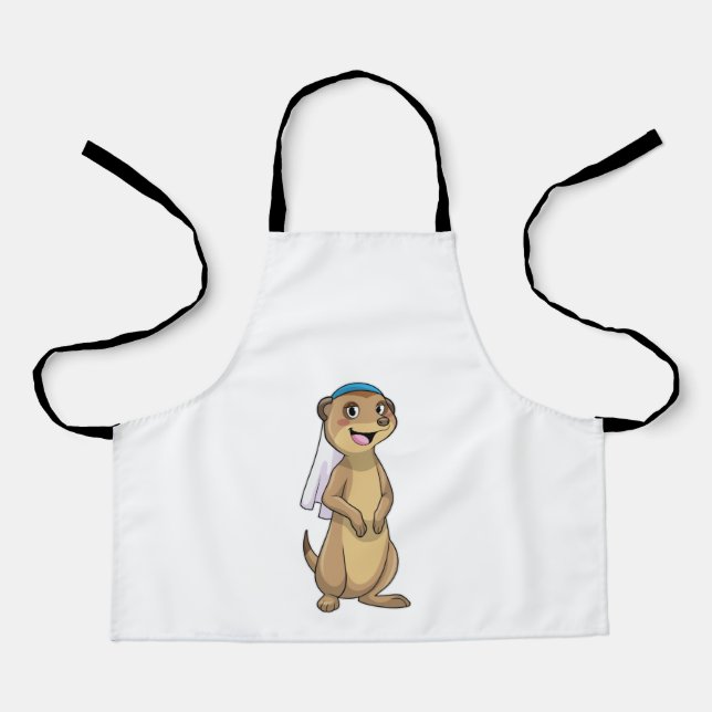 Tablier Suricate en mariée avec voile (Recto)