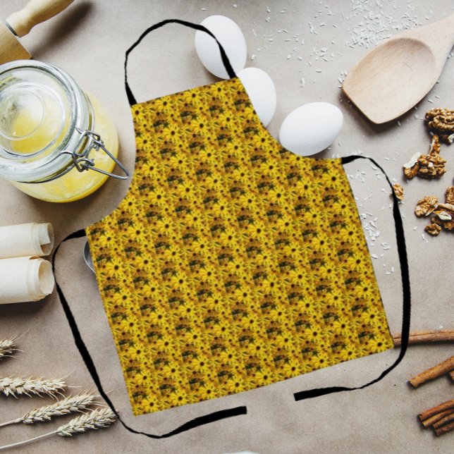 Tablier Susans Jaune Oeil Noir Motif Floral (In Situ Kitchen)