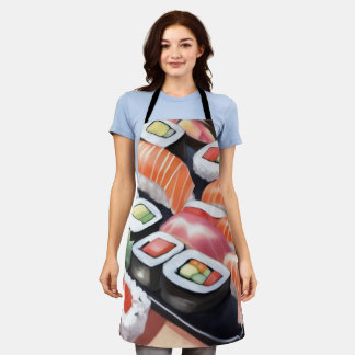 Tablier Sushi coloré sur plateau noir