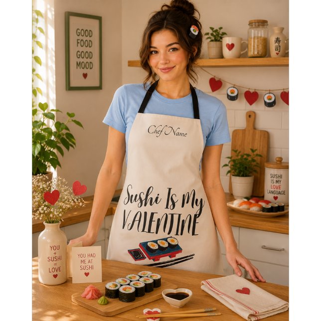 Tablier Sushi Est Mon Valentin  (Créateur téléchargé)