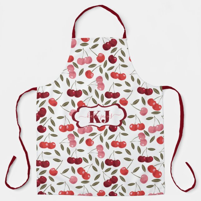 Tablier Sweet Cherry Motif | Monogramme (Recto)