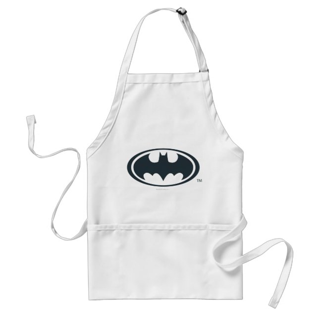Tablier Symbole Batman | Logo noir et blanc (Devant)