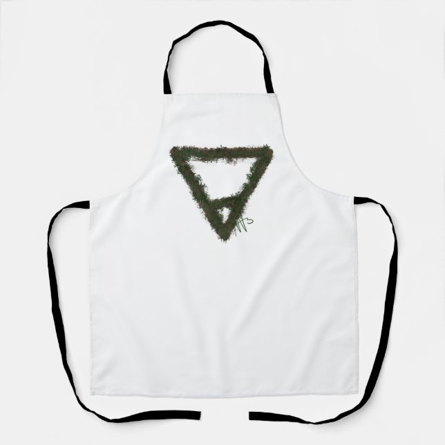 Tablier Symbole d'alchimie de l'élément rocheux de la Terr (Recto)