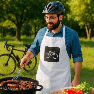 Tablier Symbole de vélo noir et blanc