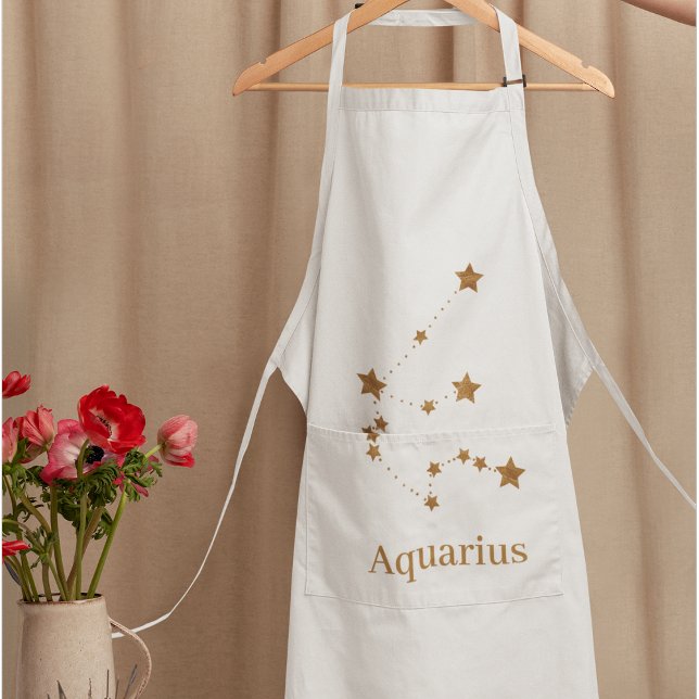 Tablier Symbole moderne Zodiac Gold Aquarius | Air de l'él (Créateur téléchargé)