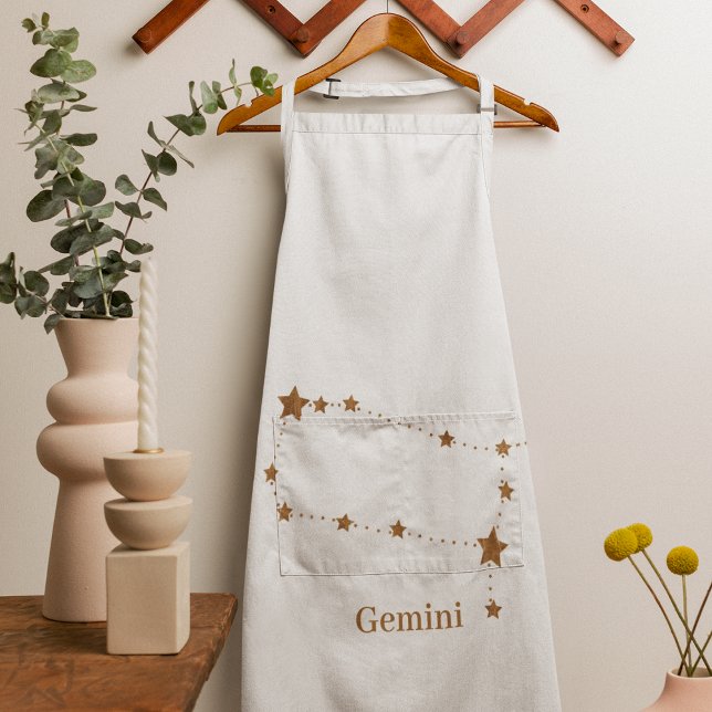 Tablier SYMBOLE Zodiaque Moderne Gemini Or | Air de l'élém (Créateur téléchargé)