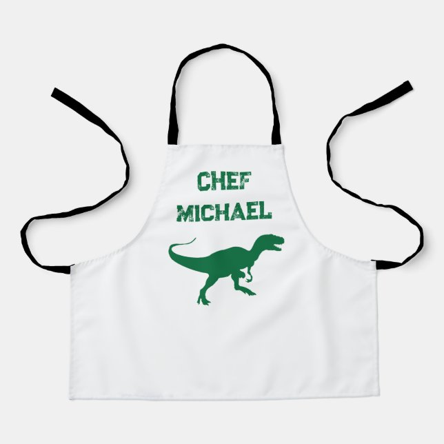 Tablier T-rex dinosaure imprimer nom personnalisé (Recto)