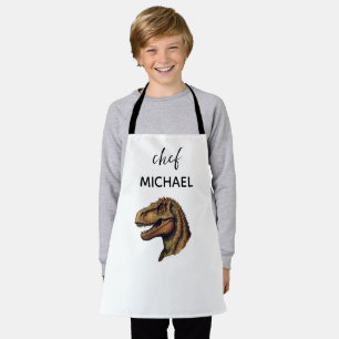 Tablier T-rex empreinte de dinosaure nom personnalisé 