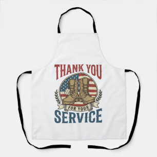Tablier T-shirt de bottes militaires de remerciement pour