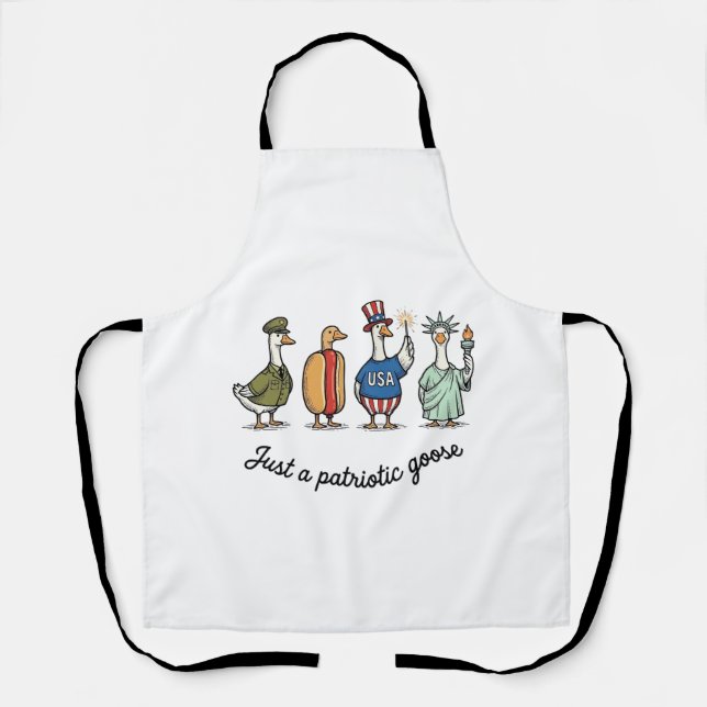 Tablier T-shirt drôle de l'USA avec gravure vintage d'oie  (Recto)