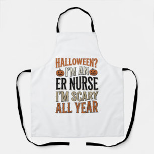 Tablier T-shirt drôle d'infirmière des urgences Halloween 