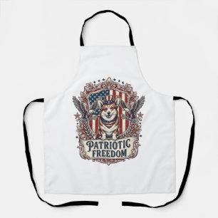 Tablier T-shirt graphique vectoriel Corgi patriotique_1