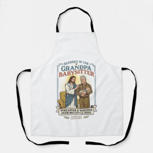 Tablier T-shirt humour gardien grands-parents Jésus Foi B