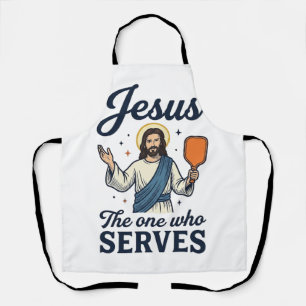 Tablier T-shirt Jésus Pickleball Celui Qui Sert