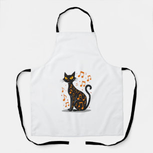 Tablier T-shirt Musical Note Cat Halloween  Note de Musiqu