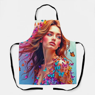 Tablier T-shirt Papillon Muse Portrait Art