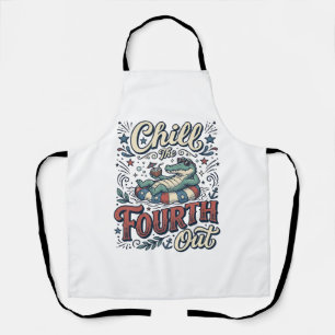 Tablier T-shirt patriotique Chill The Fourth Out Alligator