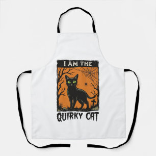 Tablier T-Shirt Quirky Cat Halloween Gravure Vintage Des