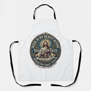Tablier T-Shirt Technicien Ongles Jésus Artiste Ongles Ins