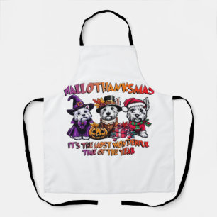 Tablier T-shirt Terrier Écossais Halloween Thanksgiving No