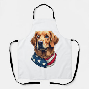 Tablier T-shirt vintage à visage de Golden Retriever patri