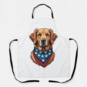 Tablier T-shirt vintage bandana de retriever doré patrioti