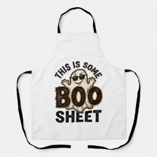 Tablier T-shirt vintage Halloween drôle de fantôme Boo She