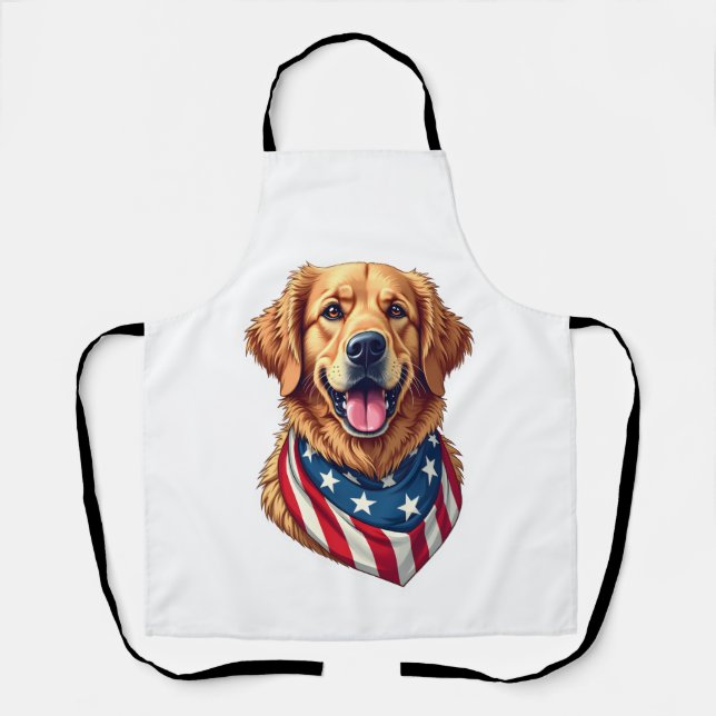 Tablier T-shirt vintage Star Spangled Golden Retriever 4 (Recto)