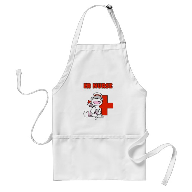 Tablier T-shirts et cadeaux de l'infirmière de singe de ch (Devant)