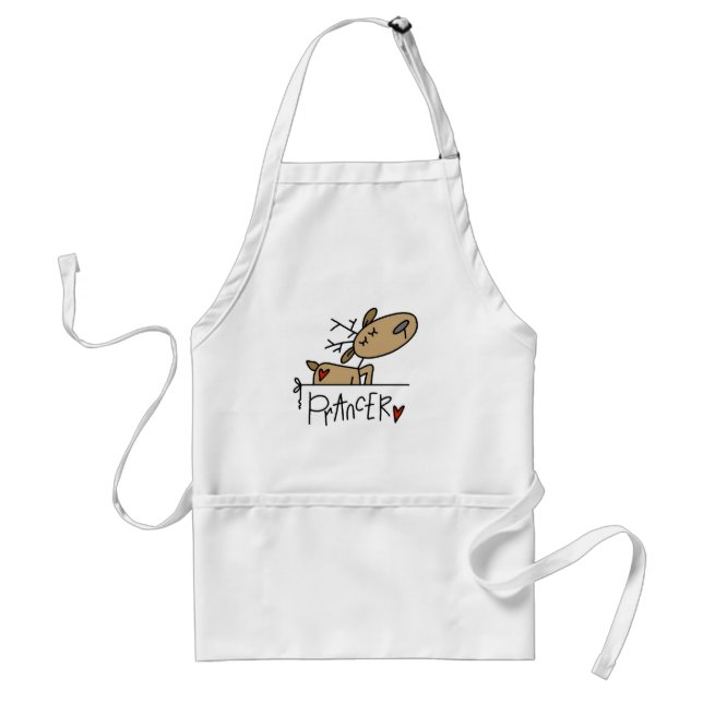 Tablier T-shirts et cadeaux de renne de Prancer (Devant)