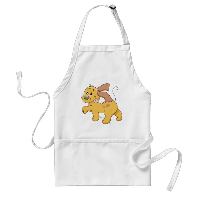Tablier T-shirts et cadeaux heureux de chien de Brown (Devant)