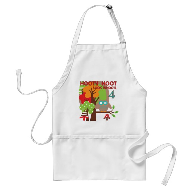 Tablier T-shirts et cadeaux Owl 4th Birthday (Devant)